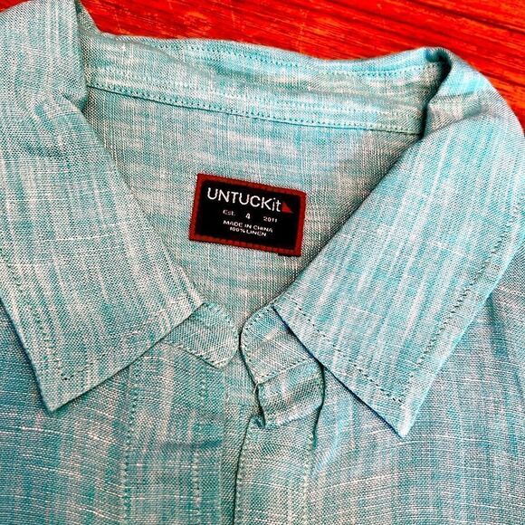UNTUCKit blouse 4 R turquoise - Picture 3 of 10